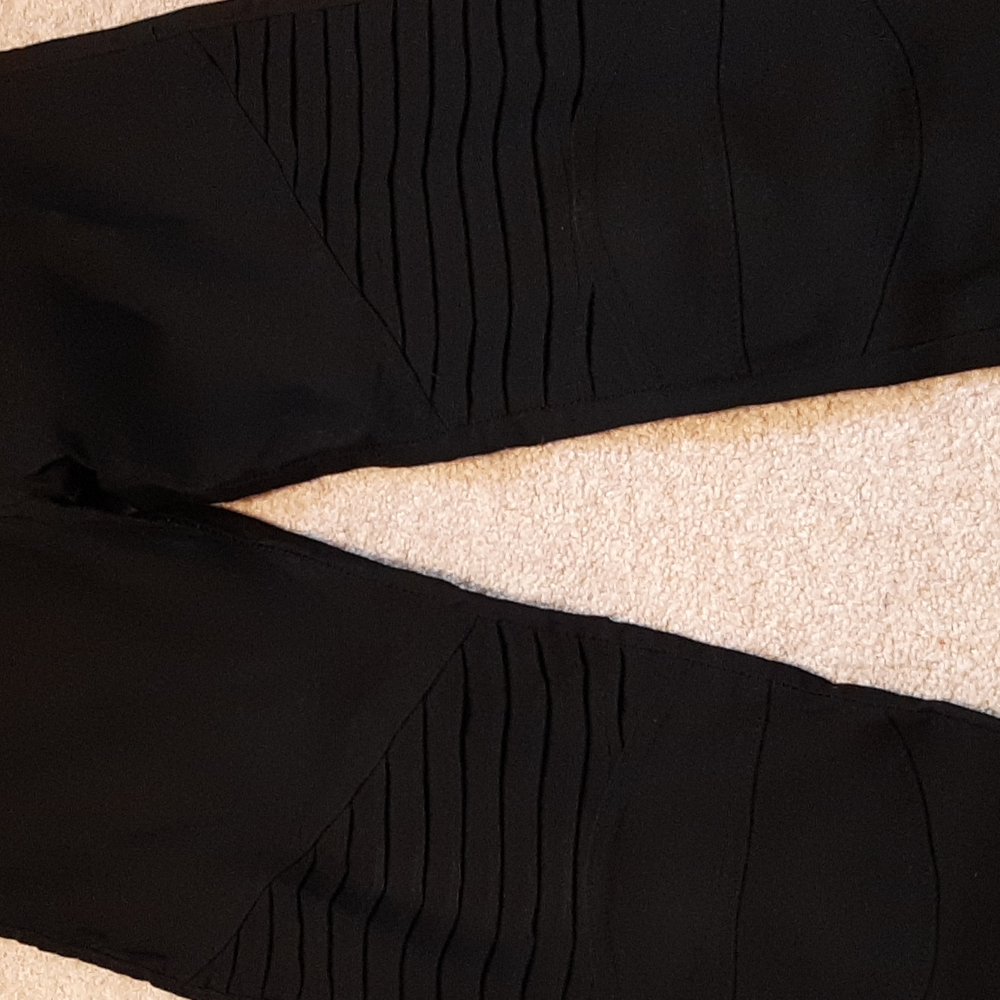 Black moto ribbed leggings